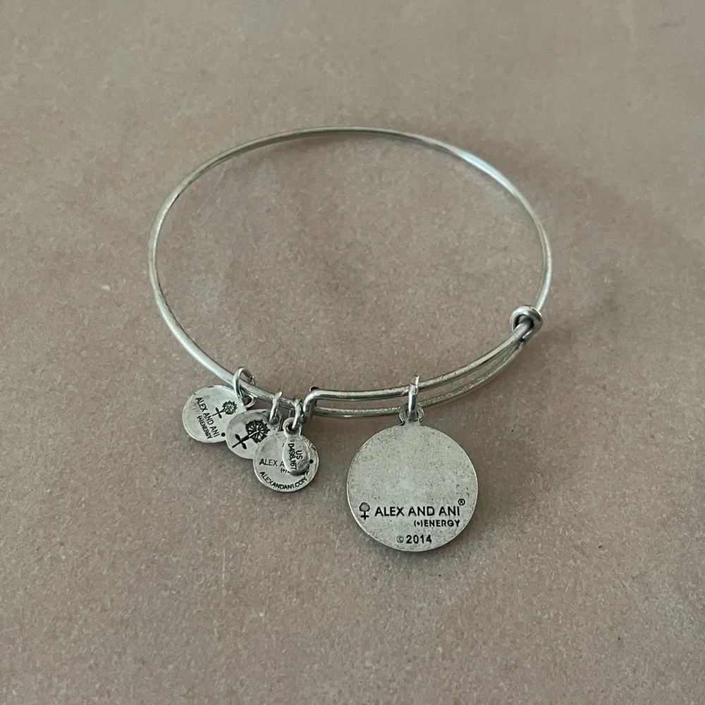 Alex and Ani Silver Tone Godmother Charm Bangle Bracelet